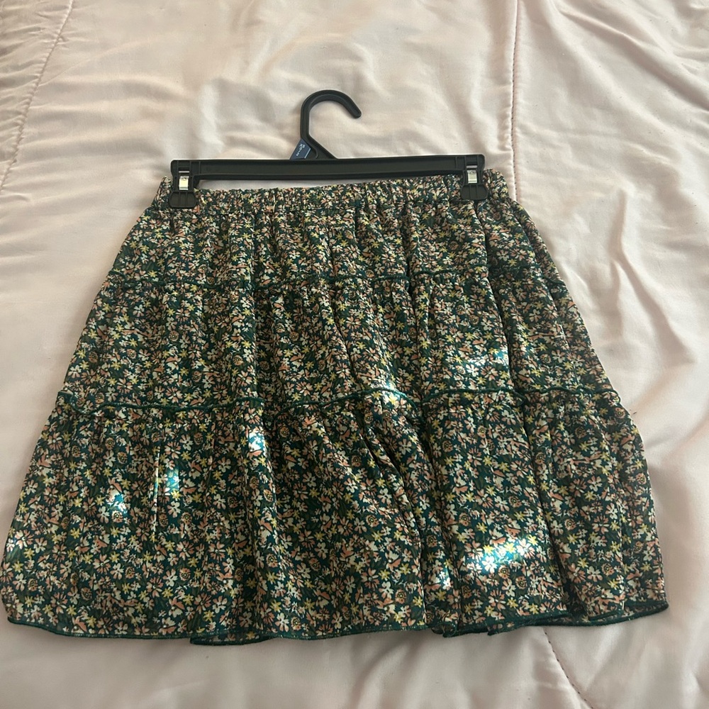 Floral Green Skirt